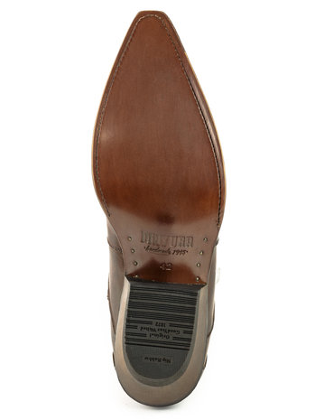 Mayura Boots Austin 1931 Kastanje Bruin/ Spitse Western Heren Enkellaars Schuine Hak Elastiek Sluiting Vintage Look