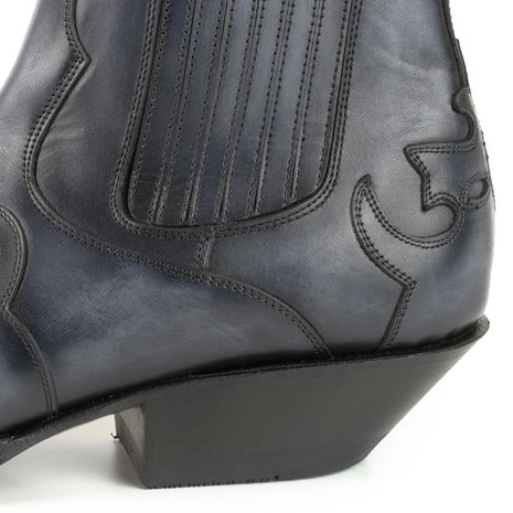 Mayura Boots Austin 1931 Grijs/ Spitse Western Heren Enkellaars Schuine Hak Elastiek Sluiting Vintage Look