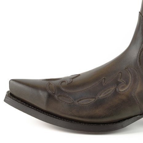 Mayura Boots Austin 1931 Donker Bruin/ Spitse Western Heren Dames Enkellaars Schuine Hak Elastiek Sluiting Vintage Look