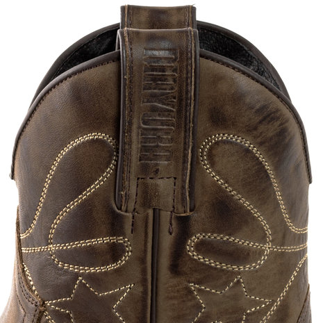 Mayura Boots 2374 Kastanje/ Dames Cowboy fashion Enkellaars Spitse Neus Western Hak Echt Leer