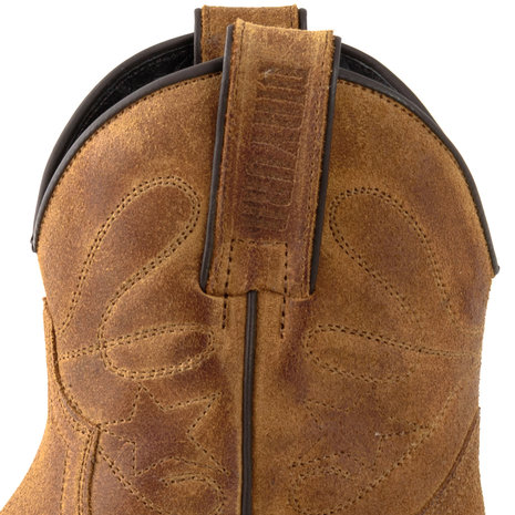 Mayura Boots 2374 Whisky/ Dames Cowboy fashion Enkellaars Spitse Neus Western Hak Echt Leer