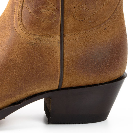 Mayura Boots 2374 Whisky/ Dames Cowboy fashion Enkellaars Spitse Neus Western Hak Echt Leer