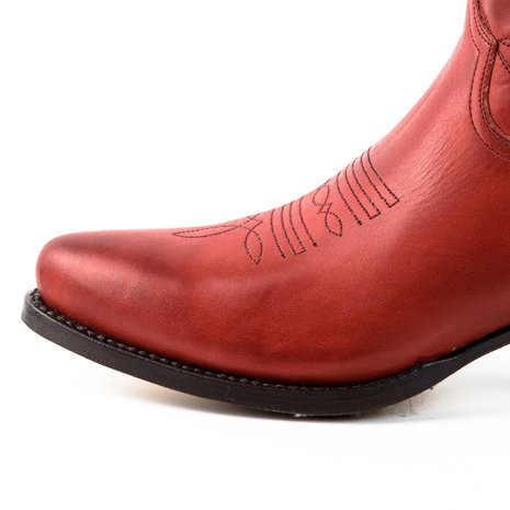 Mayura Boots 2374 Rood/ Dames Cowboy fashion Enkellaars Spitse Neus Western Hak Echt Leer