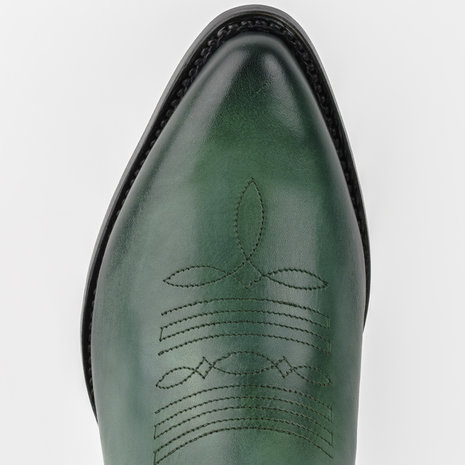 Mayura Boots 2374 Vintage Groen/Grijs Dames Cowboy fashion Enkellaars Spitse Neus Western Hak Echt Leer