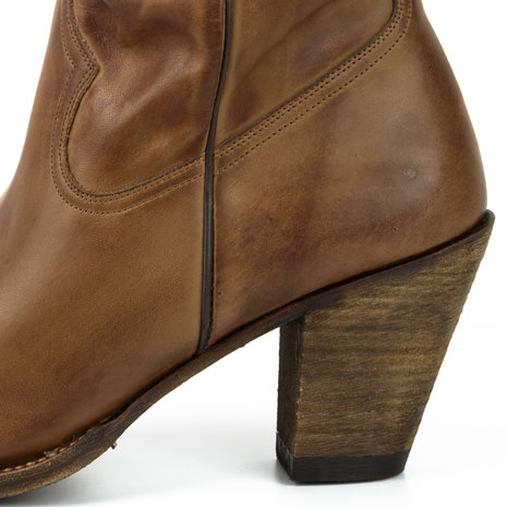 Mayura Boots 1952 Bruin/ Western Fashion Dames Spitse Cowboylaarzen Hoge Hak Gezakte Schacht Soepel Leer