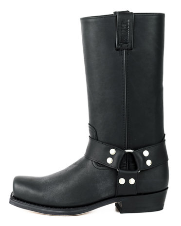 Mayura Boots 01 Zwart/ Biker Western Heren Laarzen Vierkante Neus Platte Hak Vast Sierspoor