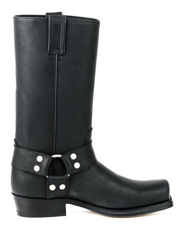 Mayura Boots 01 Zwart/ Biker Western Heren Laarzen Vierkante Neus Platte Hak Vast Sierspoor