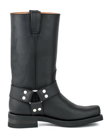 Mayura Boots 1501 Zwart/ Biker Western Laarzen Heren Vierkante Neus Oliebestendige Rubber Zool Kalfs Leer