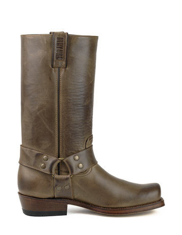 Mayura Boots 01 Bruin/ Biker Western Laarzen Mannen Vierkante Neus Platte Hak Vast Sierspoor