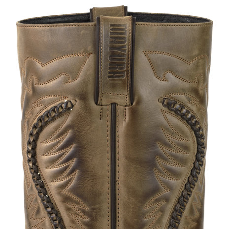 Mayura Boots 2 Bruin/ Biker Western Dames Heren laarzen Vierkante Neus Vast Spoor Vlechtwerk Oliebestendige Zool