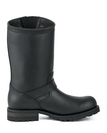 Mayura Boots 18 Zwart/ Biker Dames Heren Motorlaarzen Ronde Neus Anti Slip Zool Echt leer