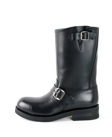 Mayura Boots 1590 Zwart/ Biker Motorlaarzen Heren Ronde Stalen Neus Anti Slip Zool Echt leer