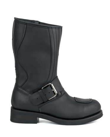 Mayura Boots 1594 Zwart/ Biker Motorlaarzen Dames Heren Ronde Stalen Neus Anti Slip Zool Echt leer