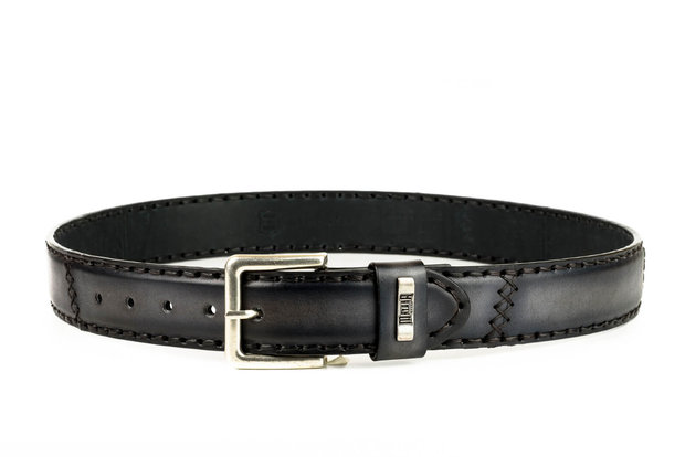 Mayura Riem 925 Antraciet Cowboy Western 4 cm Brede Jeans Riem Verwisselbare Gesp Glad leder