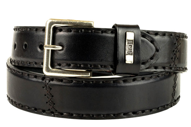 Mayura Riem 925 Zwart Cowboy Western 4 cm Brede Jeans Riem Verwisselbare Gesp Glad leder