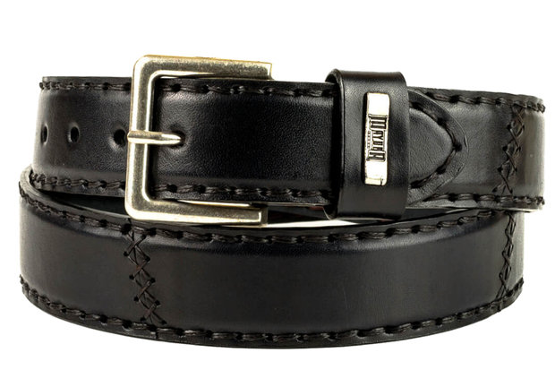 Mayura Riem 925 Zwart Cowboy Western 4 cm Brede Jeans Riem Verwisselbare Gesp Glad leder