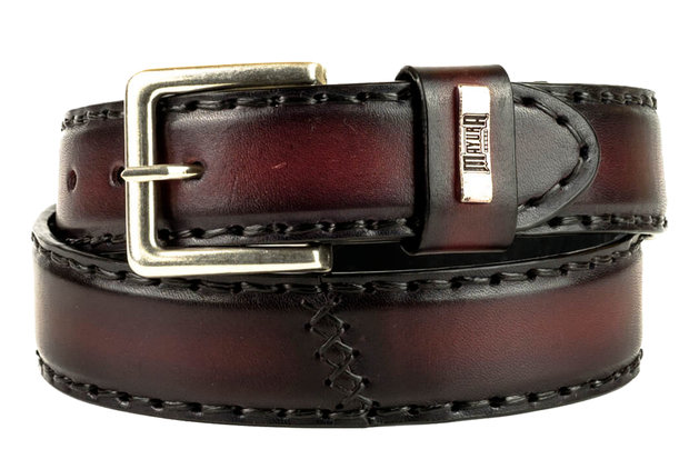 Mayura Riem 925 Bordeaux Rode Cowboy Western 4 cm Brede Jeans Riem Verwisselbare Gesp Glad leder