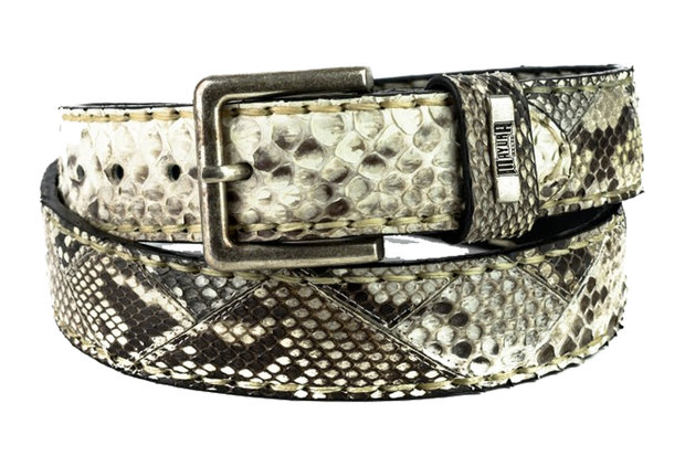 Mayura Riem 1020 Wit Naturel Python 4cm Breed Verwisselbare Gesp