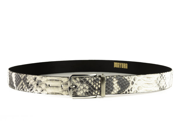 Mayura Riem 810P Naturel Wit Python 3.5cm Breed Verwisselbare Gesp