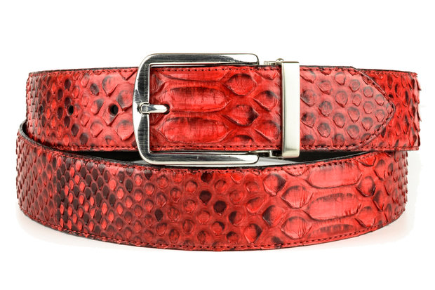 Mayura Riem 810P Rood Python 3.5cm Breed Verwisselbare Gesp