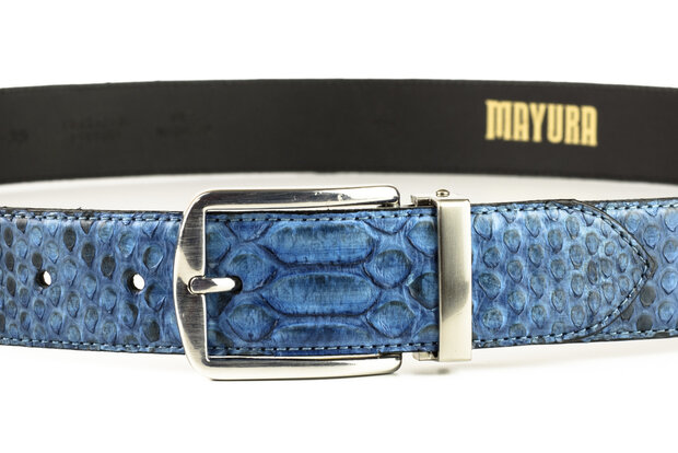 Mayura Riem 810P Blauw Python 3.5cm Breed Verwisselbare Gesp