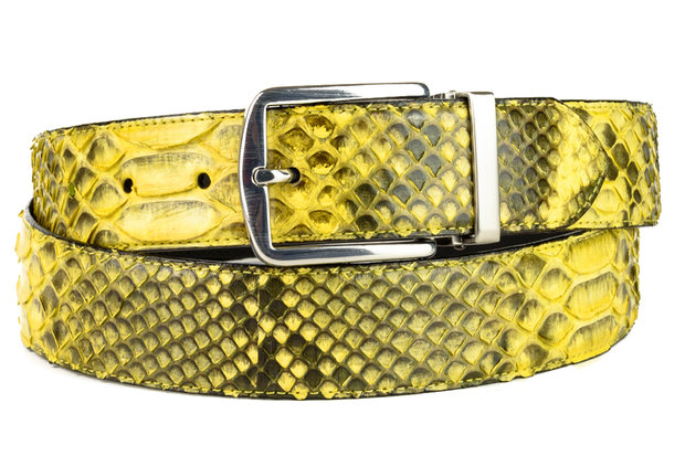 Mayura Riem 810P Geel Python 3.5cm Breed Verwisselbare Gesp