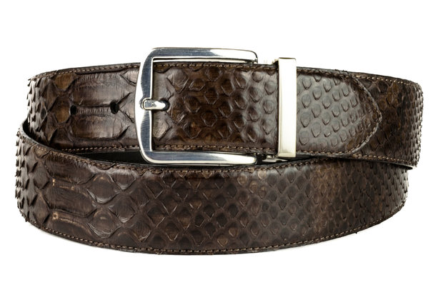 Mayura Riem 810P Bruin Python 3.5cm Breed Verwisselbare Gesp