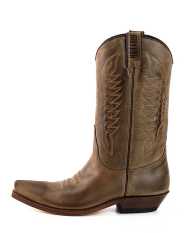 Mayura Boots 20 Kastanjebruin/ Unisex Cowboy Western Laarzen Spitse Neus Schuine Hak Sierstikel Wreef Waxed Leer