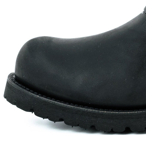 Mayura Boots 1581 Zwart/ Biker Motorlaars Heren Enklelaars Ronde Neus Anti Slip Zool Echt leer