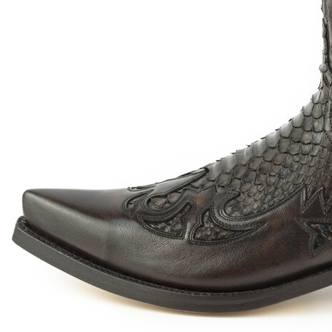 Mayura Boots 1935 Bruin/ Bruin Phyton Spitse Cowboy Western Laarzen Schuine Hak Rechte Schacht Treklussen Goodyear Welted