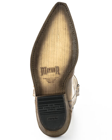 Mayura Boots 17 Taupe Ecotan  Dames Heren Cowboy Western Laarzen Spitse Neus Schuine Hak Waxed Leer zool