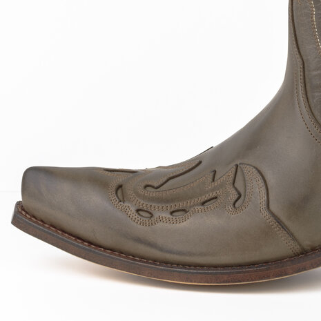 Mayura Boots 17 Taupe/ Men Women Cowboy Western Boots Pointed Toe Slanted Heel Waxed Leather Nose