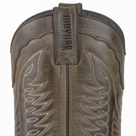 Mayura Boots 17 Taupe/ Men Women Cowboy Western Boots Pointed Toe Slanted Heel Waxed Leather Shaft