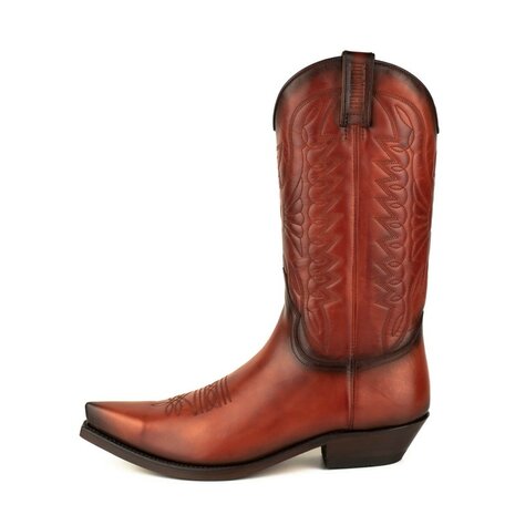 Mayura Boots 1920 Cognac/ Spitse Cowboy Western Line Dance Dames Heren Laarzen Schuine Hak Echt Leer