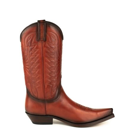 Mayura Boots 1920 Cognac/ Spitse Cowboy Western Line Dance Dames Heren Laarzen Schuine Hak Echt Leer