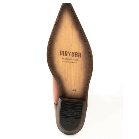 Mayura Boots 1920 Cognac/ Pointed Cowboy Western Line Dance Ladies Men Boots Slanted Heel Genuine Leather Leather Sole