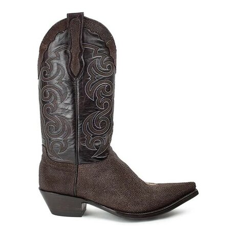 Sendra Boots Texas Mantaraya Chocolate Cuervo Bruin Heren Spitse Exotische Cowboy Laarzen Cubaanse hak Lederen zool
