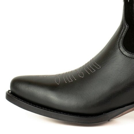 Mayura Boots WINGS 2666 Black Women's Western Boots Ornamental Stitching Pointed Nose Sloping Heel Smooth And Suede Leat