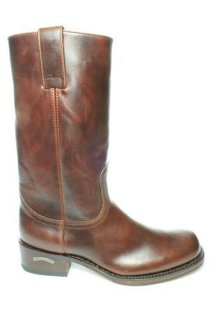 Sendra Boots 3162 Seahorse 84 Bruin Basic Western Heren Laars Ronde Neus Rechte Hak Rechte Schacht Trek Lussen