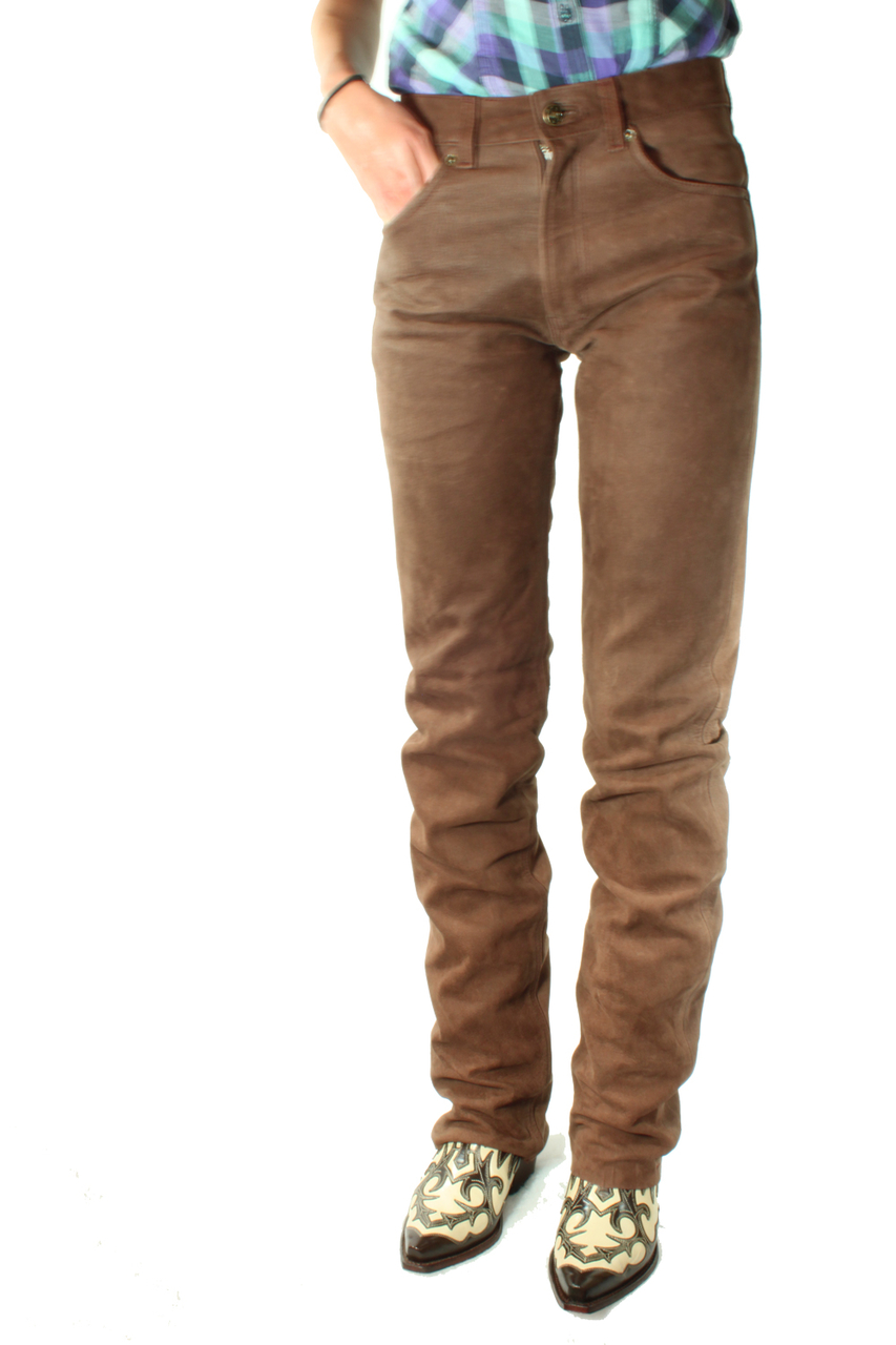 Omtrek beheerder staart Sticksandstones nubuck leren broek - mooileer.nl