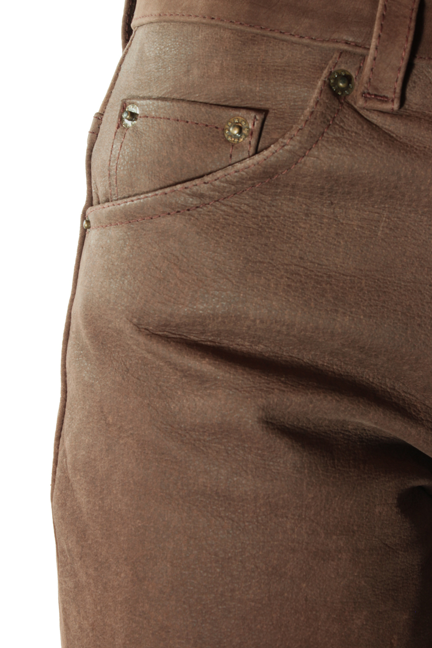 bruine lederen broek