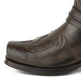 Mayura Boots Indian 2471 Bruin/ Cowboy Biker Laarzen Heren Vierkante Neus Platte Hak Afneembaar Spoor Echt Leer_9