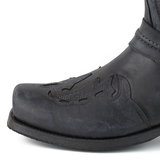 Mayura Boots Indian 2471 Zwart/ Cowboy Biker Laarzen Heren Vierkante Neus Platte Hak Afneembaar Spoor Echt Leer_9