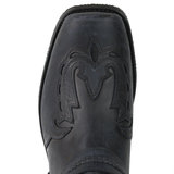 Mayura Boots Indian 2471 Vintage Zwart/Cowboy Biker Laarzen Heren Vierkante Neus Platte Hak Afneembaar Spoor Echt Leer_9