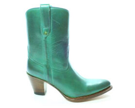 Sendra Boots 8481 Donna Cuba Groen Dames Enkellaars Hoge Hak Spitse Neus Rechte Schacht Treklussen