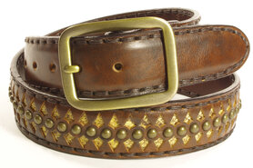 Sendra Riem 511 Bruin Python Dames Heren Cowboy Western Gipsy Ibiza 4cm Brede Jeans Broekriem Studs Verwisselbare Gesp