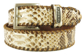 Sendra Riem 1009 Naturel Python Dames Heren riem Vlechtrand Verwisselbare Gesp Cowboy Western Ibiza Gipsy 4cm brede Jeans Broekriem