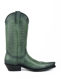Mayura Boots 1920  Groen/ Spitse Cowboy Western Line Dance Dames Heren Laarzen Schuine Hak Echt Leer