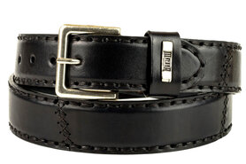 Mayura Riem 925 Zwart Cowboy Western 4 cm Brede Jeans Riem Verwisselbare Gesp Glad leder