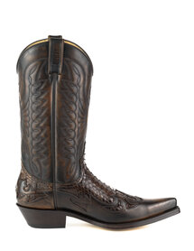 Mayura Boots 1935P Bruin/ Roestbruin Python Spitse Cowboy Western Laarzen Schuine Hak Rechte Schacht Treklussen Goodyear Welted